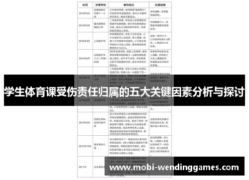 学生体育课受伤责任归属的五大关键因素分析与探讨
