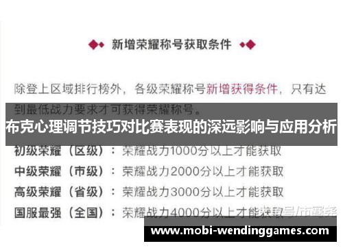 布克心理调节技巧对比赛表现的深远影响与应用分析