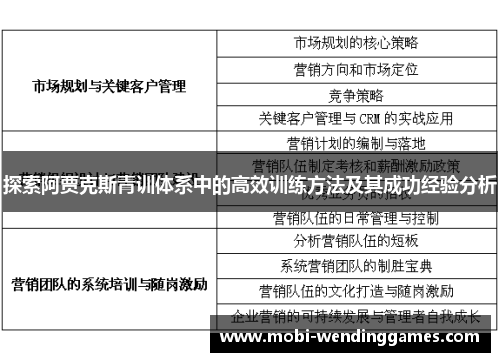 探索阿贾克斯青训体系中的高效训练方法及其成功经验分析